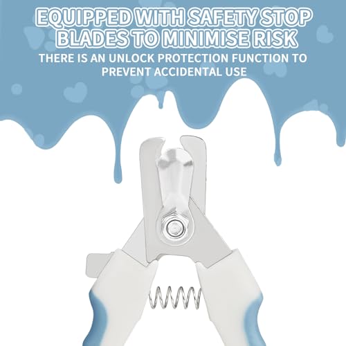 Image of Cat & Dog Nail Clippers with Safety Guard 2Pcs, Professional Pet Nail Clippers for Cats, Kitten Nail Clipper, Cat Claw Clippers,Sharp and Safe,Cat Claw Trimmer Includes Nail File Blue