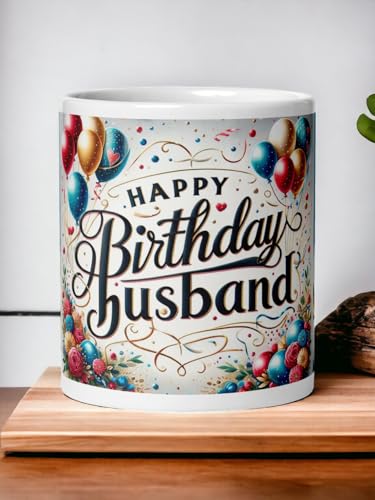 Image of Better Gift Flowers Happy Birthday Husband Mug, Round Shaped Multicolor Themed Coffee Mugs, Mug for Gifting, Gifting Items for Family, Friends & Closed Ones