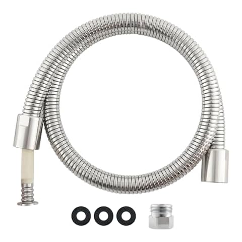 Phivan Commercial Faucet Parts 38" Commercial Sink Faucet Sprayer Hose Stainless Steel Pre-rinse Sprayer Hose Replacement Kit for Most Commercial Dish Spray Flexible Hose Restaurant Industrial Kitchen Cover