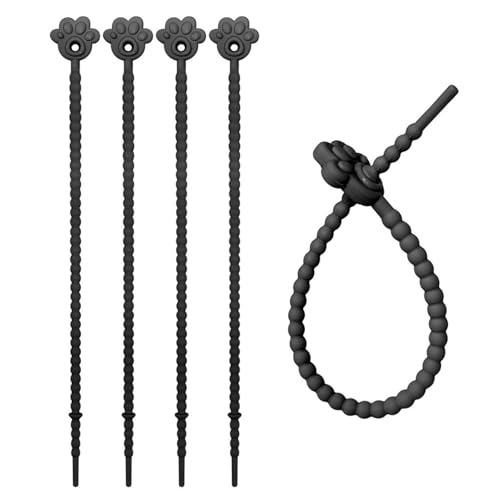 Bridas de silicona resistentes y versátiles, 5 unidades, portátiles, reutilizables, con color elegante para artículos del hogar