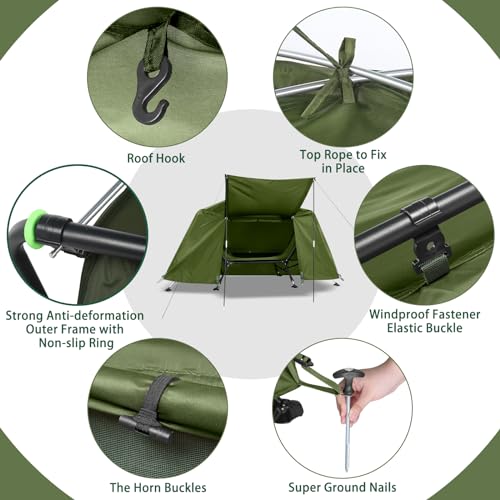 Carpa con Camastro Plegable para Camping miniatura 6