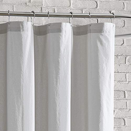 Rideau de douche 100% coton gris rose chenille Peri Home salle de bain 183x183 - 3