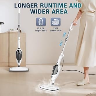 Steam Mop - 11-in-1 Steam Cleaner for Home with 15.2 OZ Water Tank & 23FT Power Cord, Detachable Steam Mops for Floor Cleaning MultiPurpose Steamer for Hardwood, Tile, Furniture with 11 Accessories