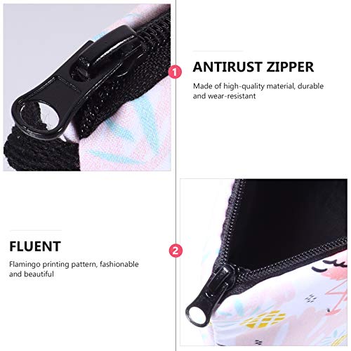 ABOOFAN Bolsa de Armazenamento de Cosméticos Padrão de Flamingo Organizador de Bolsa de Maquiagem Po