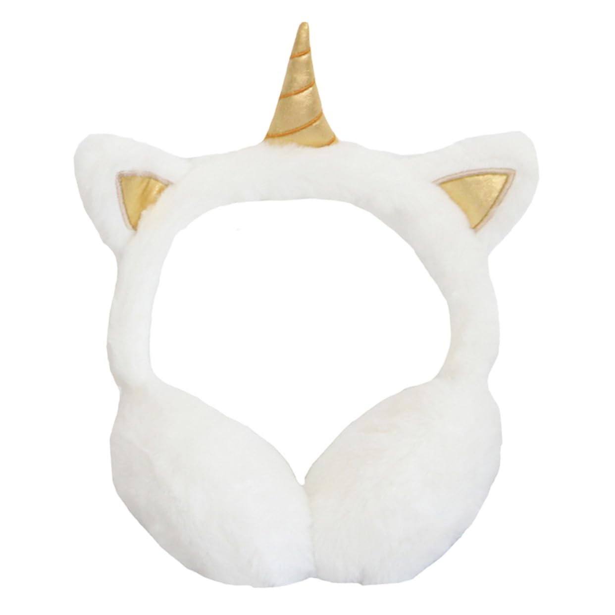 Ipetboom Unicorn Design Plush Ear Muffs Foldable Winter Earmuffs Ear Warmer for Adults Boys and Girls