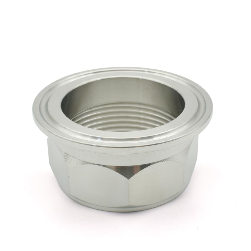 1PC 2" DN50 BSPT 304 Stainless Steel Internal Thread Hexagonal 64mm Tube Fittings Three Clip Brass Hose