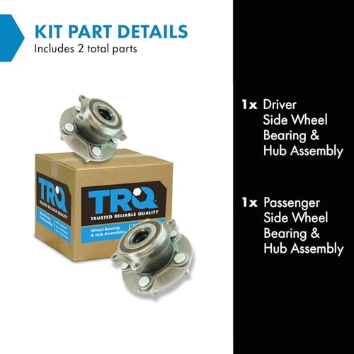 Image of TRQ 2 Piece Rear Wheel Bearing & Hub Assembly Set Compatible with 2006-2013 Suzuki Grand Vitara 2010-2013 Kizashi