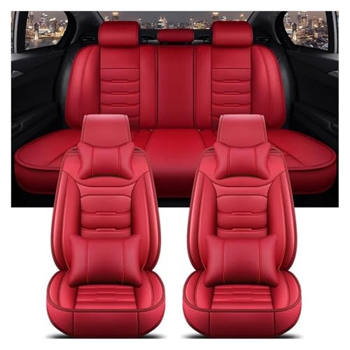 Housse de siège voiture universelle anti-tache rouge pour habitacle 5 places de Civic