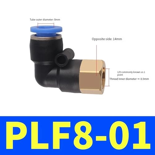 Manguera OD 10mm conector de codo de aire con rosca hembra 3/8 para unión de tubos 2