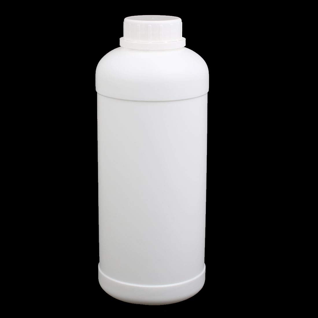 Aexit 1000ml HDPE gauge Plastic White Cylinder Refillable Narrow Mouth Liquid Storage Bottle Jar