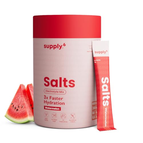Image of Supply6 Salts | Electrolyte Mix | Zero Added Sugar | Sodium, Potassium, Magnesium, Zinc & Fiber | Keto Friendly, Vegan Friendly, No Preservatives (18 Servings, Watermelon) | (18 Servings Lemon Lime)