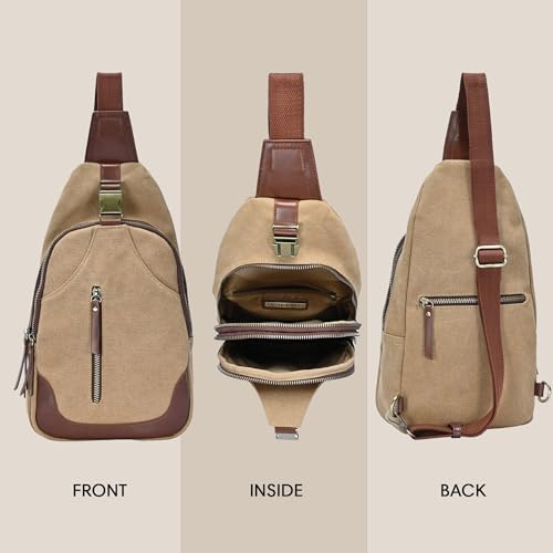 Antik Kraft Women's Samara Sling, Crossbody Sling Bag for Women, Durable Canvas with Vegan Leather Trim Chest Bag2