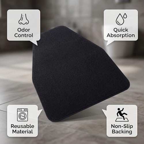 Tapis absorbant noir lavable réutilisable de 55x43.5cm avec base antidérapante Zerodis