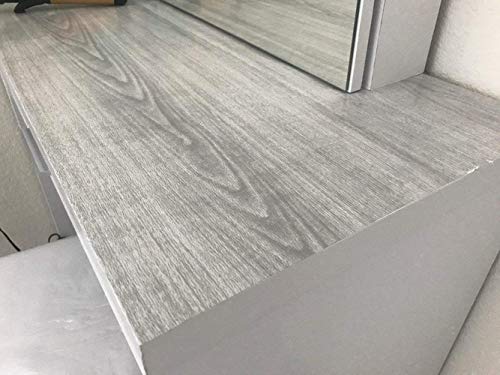 UPREDO Gray Wood Adhesive Paper Wooden Grain Effect Countertops Paper Vinyl Wallpaper Funitures Dresser Drawer Cabinet Sticker 17.7inch by 100inch