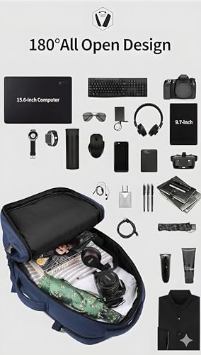 Image of Wesley Luxur 45 Ltrs Overnighter Expandable Travel Laptop Backpack, Flight Cabin Approved Carry On with 16 inch Laptop Compartment, Anti Theft business /Travel /Weekender /college Bags for Men Women