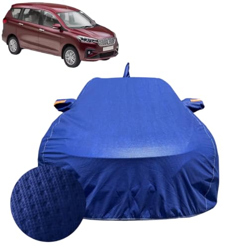 Image of Car Cover For Maruti Suzuki Ertiga (2019-2024) | 100% Waterproof Cover with Antenna & REFLECTIVE Mirror Pockets | Dustproof, Scratchproof, Heatproof Ertiga Car Cover |Soft Cotton Lining| BLUE