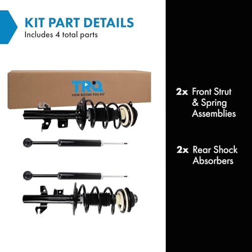 Image of TRQ Front and Rear Complete Strut Assembly & Shock Absorber Kit Complete Strut & Coil Spring Assembly Compatible with 2014-2018 Jeep Cherokee