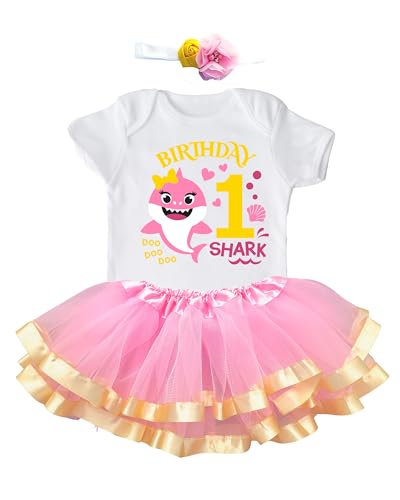 Luke and Lulu Baby Shark Birthday Outfit Girl Collection - 1st Birthday