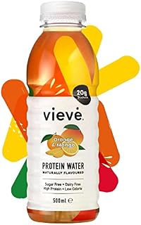 Vieve Protein Water 6x500ml - Orange & Mango | 20g Protein, Sugar Free, Fat Free & Dairy Free | A Ready to Drink Alternative to Protein Powders & Shakes | 6 Pack