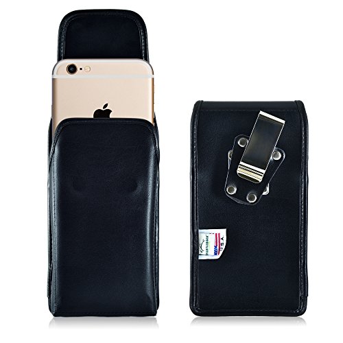 Turtleback Belt Case Made for Apple iPhone 6/6S Black Vertical Holster Leather Pouch with Heavy Duty Rotating Ratcheting Belt Clip