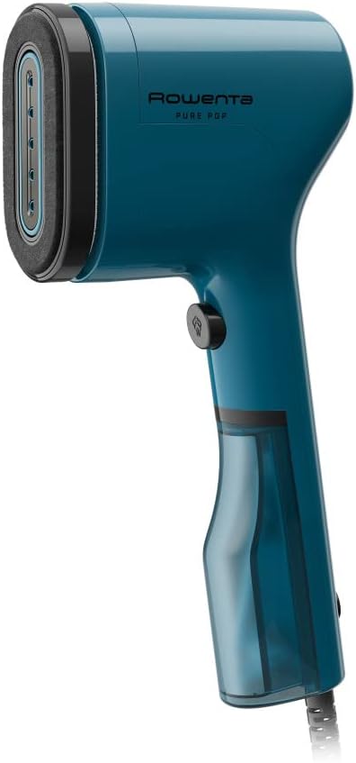 Rowenta Pure Pop, Handheld Steamer for Clothes 1.5 Pounds 15 Second Heatup, 2.3 Ounce Capacity 1150 Watts, Portable, Garment Steamer, With Lint Remover, Blue