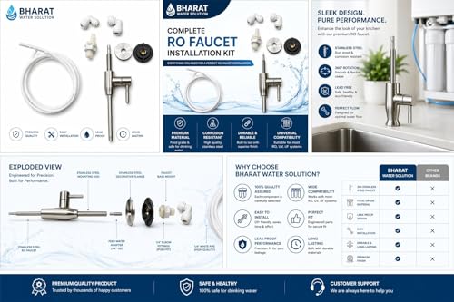 Image of SS 304 Grade Faucet Tap for Cabinet RO Water Purifiers, Stainless Steel (1 /4 inch pipe)