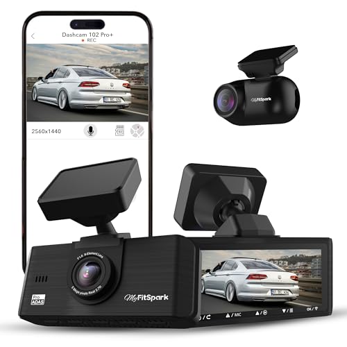 Image of FitSpark DC-102 Real 2.7K Dual Channel HDR Dash Camera | No.1 Novatek AI Chipset | 5MP Sony Starvis IMX335 Sensor | Pro ADAS | 3.16 inch IPS TrueColors Display | Nocturnal Night Vision | GPS & WiFi