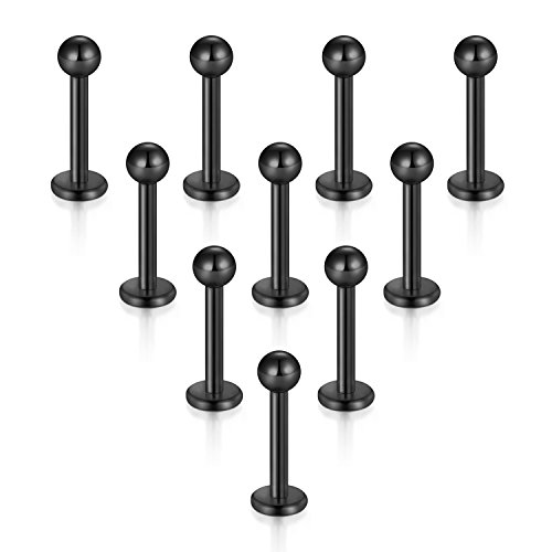 Briana Williams 16G Lip Rings Cartilage Tragus Helix Earrings Piercing Labret Stud Surgical Steel Lip Ear Piercing Jewelry 6mm 8mm 10mm Bar