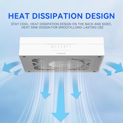 Image of Makartt Nail Dust Collector - Dust Collector Nail Tech Quite SYMPHONEE Dust Extractor Vacuum for Acrylic & Gel Nails Plug-in Ultra Thin Portable with Reusable Filter White