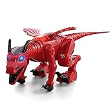 YARMOSHI Walking Dragon Kid's Toy - Battery Operated. Toy Dragon Robot with Wings, Limbs, Sound Effects with Colorful Flashing Lights. Fun Gift for Girls and Boys 5.5x5x18 inches Age 2+