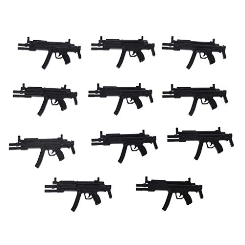VAILANG 10 Piezas/Set Máquina de simulación Subfusil ametrallador Modelo Juguetes para niños Ejército Hombres Accesorios