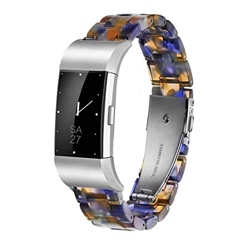 Bracelet en résine Fitbit Charge 2 bleu montre homme femme