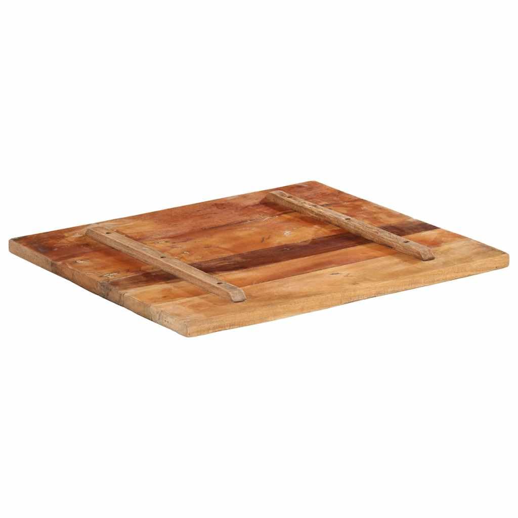 Tavolo in legno massello 70 x 60 cm, 25 – 27 mm, rettangolare, patina unica, look rustico moderno, salvaspazio, per sala da pranzo, cucina, balcone, tavolino da caffè, telaio fai da te