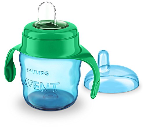 Image of AVENT Philips Silicone Classic Spout Cup with Handle | Blue /Green | 200ml (SCF551 /05)