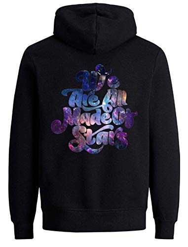 Sweat à capuche graphique univers astronomie sweat noir espace mixte