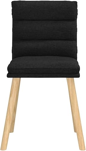 Miniatura 5 de 4-Piece Black Fabric Dining Chairs Set Modern Farmhouse Design with Metal Frame and Thick Foam Cushion for Kitchen Dining Room Living Room Furniture