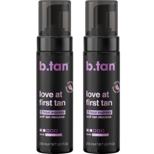 b.tan Violet Self Tanner Mousse Bundle | Love At First Tan - Best, 1 Hour Express Sunless Tanning...