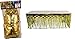 DOMAGRON Gold Metallic Foil Fringe Table Skirt - 144" X 30"