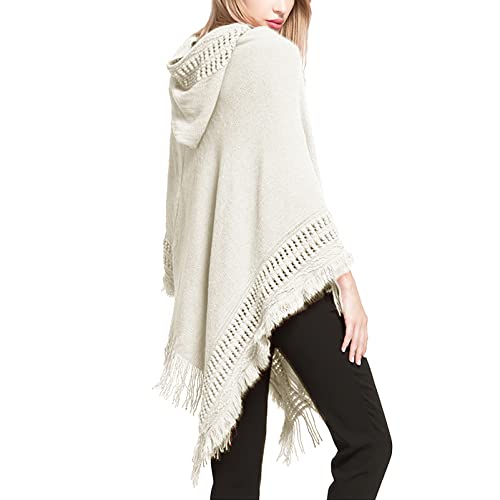 Women's Faux Cashmere Shawl Wrap Cape Poncho Sweater Cardigan for Spring Fall3