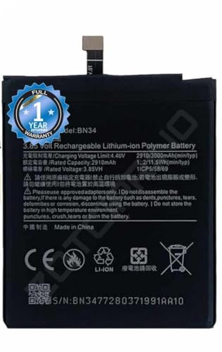 Image of Original BN34 Battery for Redmi 5A / 5A / MCG3B / MCI3B / Battery with 1 Year Warranty ****(B134)