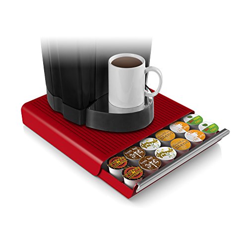 Mind Reader Hero Coffee Pod Drawer, 12.91 x 13.19 x 2.83, Red