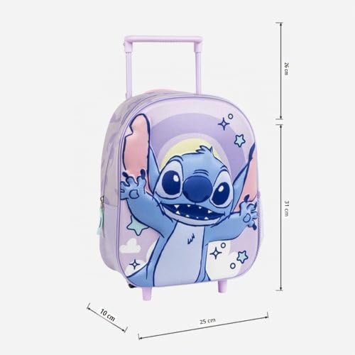 Mochila Stitch escolar trolley con ruedas para evitar dolores de espalda infantiles 5