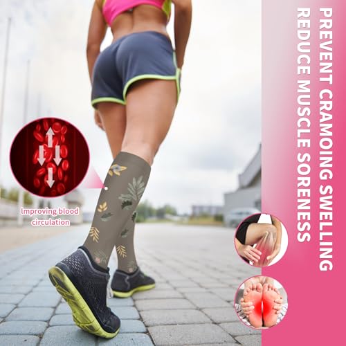 Image of Sooverki Compression Socks for Women & Men 6 Pairs is Best Supportive Knee High Stockings for Circulation, Travel, Nurses