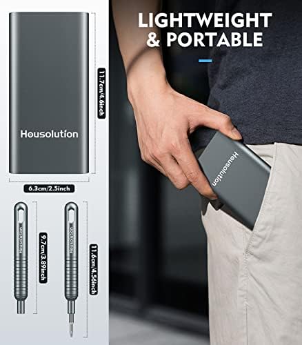 Housolution Precision Screwdriver Set, 31 in 1 Magnetic Cordless Mini Screwdriver Kit Magnetic Repair Tool Kit with 30PCs S2 Steel Bits Screwdriver Handy Repair Tool for Phone Watch Camera Laptop