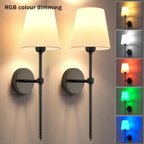 Aplique de pared RGB regulable con bombilla USB recargable y mando para dormitorio 5