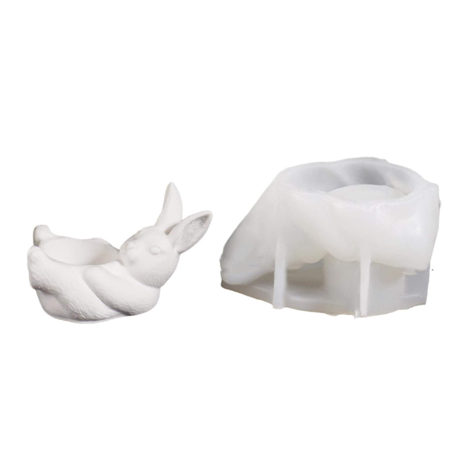 Zxfdsfdbnm Hare Shape Silicone Molds Easy Demold for Making Container Soap Home Decoration Epoxy Resin Easter Conies Eggshell Farmer Cast