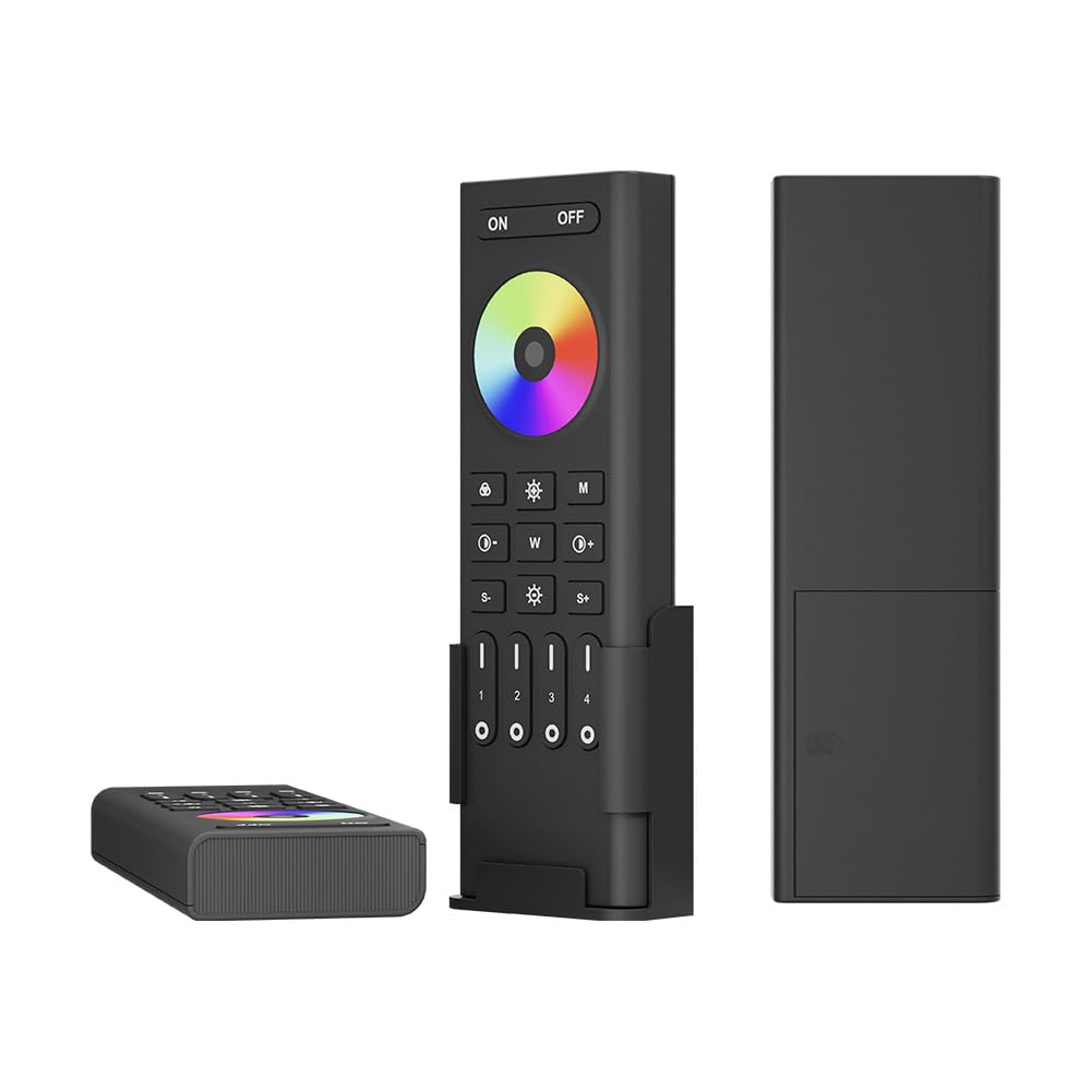 Xnbada RC03RFB Wireless 2.4G RF 4 Zone RGB RGBW RGBCCT Wall Mounted & Mobile Smart Remote Powered by 2XAAA Batteries 3V Work with C03W C03Z C04W C05Z Controller
