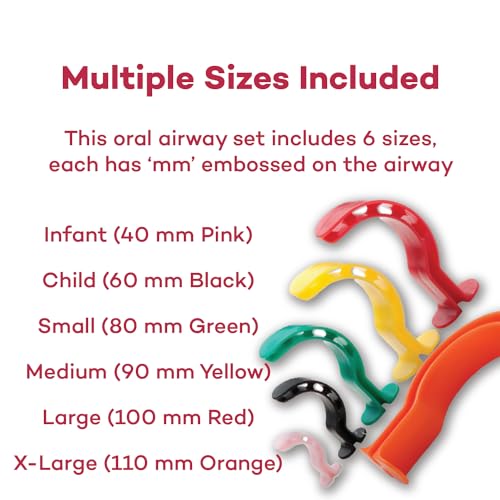 Image of Dealmed Berman Airway Kit - Disposable Oral Airway Kit, 6 Pieces, Ideal for EMT Supplies Kit, First Aid Kit, Medical Supplies Kit