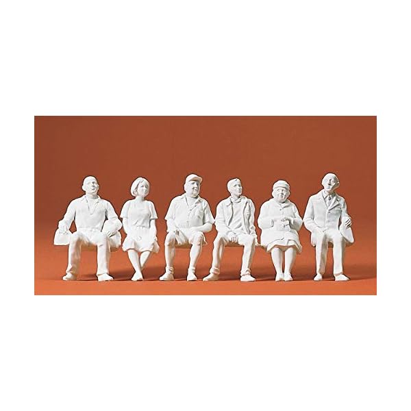 Preiser 1/22,50 TH – pr45183 – Modelleisenbahnen – Reisende sitzend – 6 Figuren