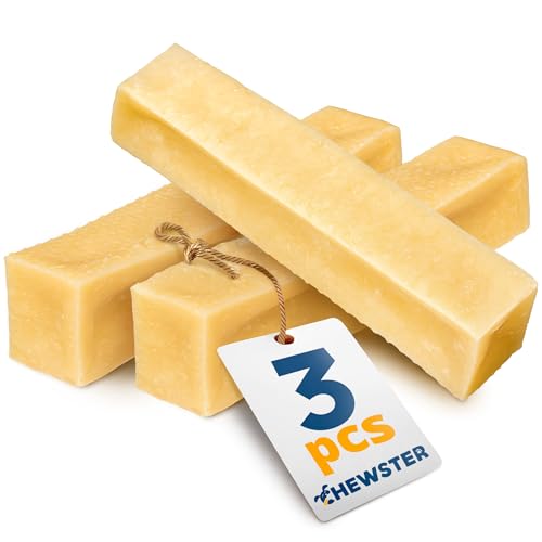 CHEWSTER Käsestangen - Kaukäse Hundeknochen - Kaukäse für Hunde - Langer Kauspaß aus natürlicher Milch – Natürliche Käse-Kauknochen (303 g, L, 3er Pack)